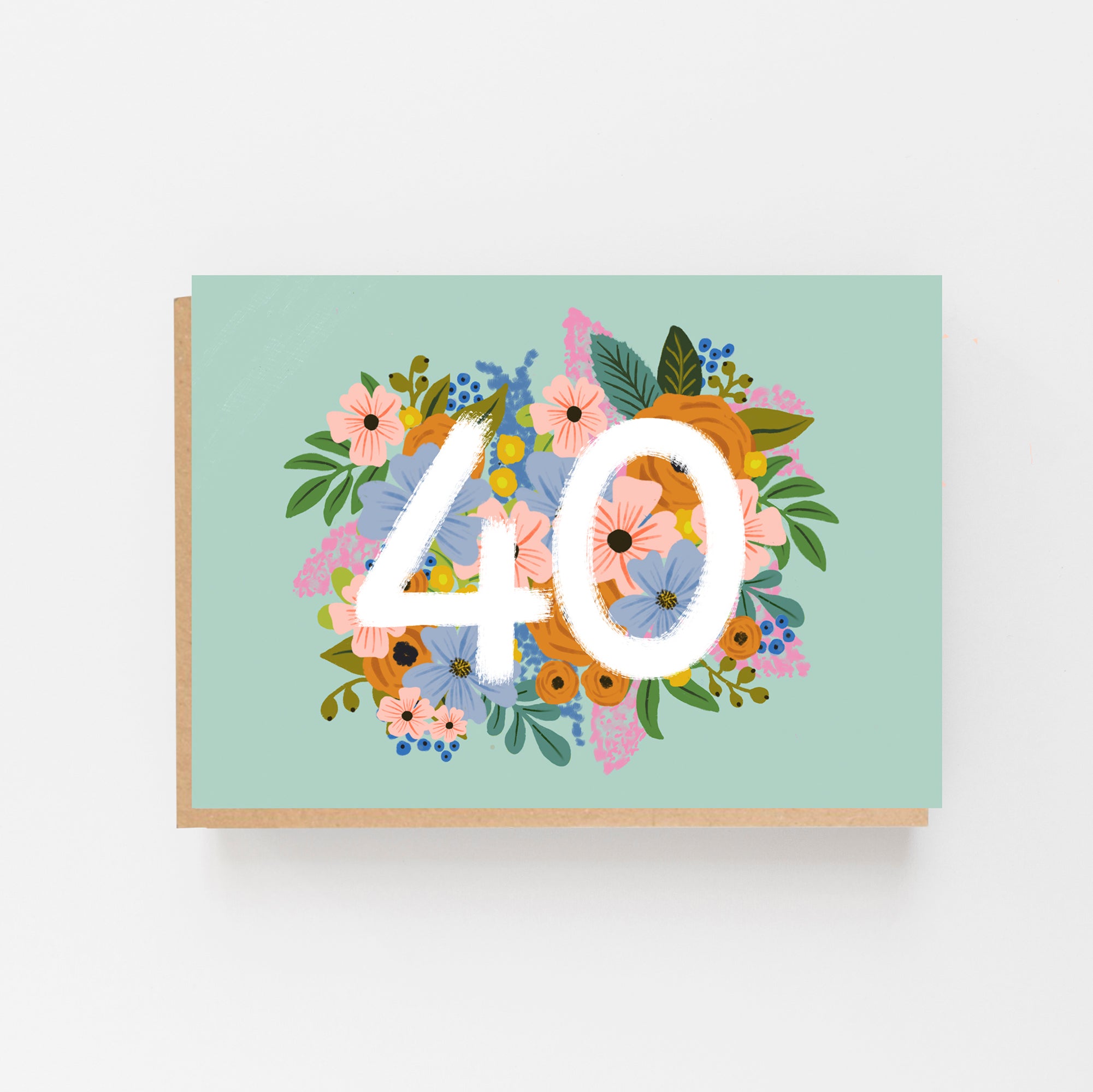 Colourful, Floral 40th Birthday Card – Lomond Paper Co.